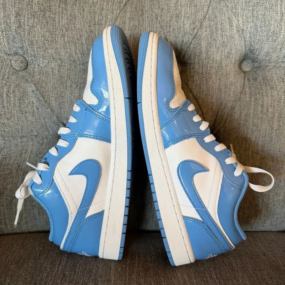Nike Mens Air Jordan 1 Low SE Blue White Lace Up Basketball Sneaker Shoes 9